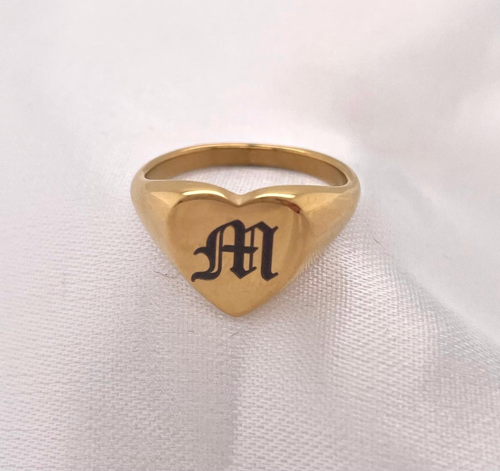 Custom Letter ring stainless steel