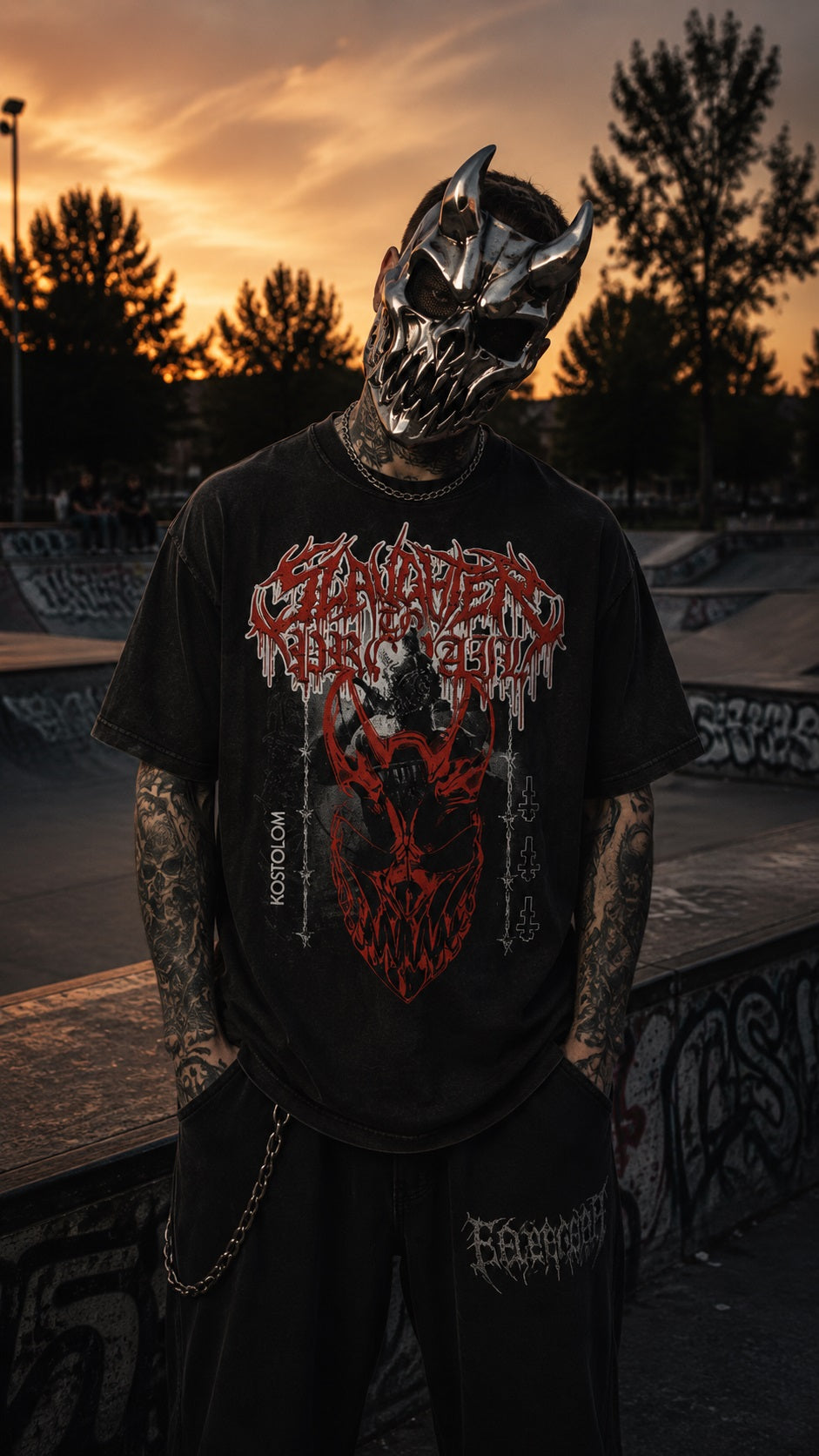Slaughter to Prevail - Kostolom Mask black mns tee