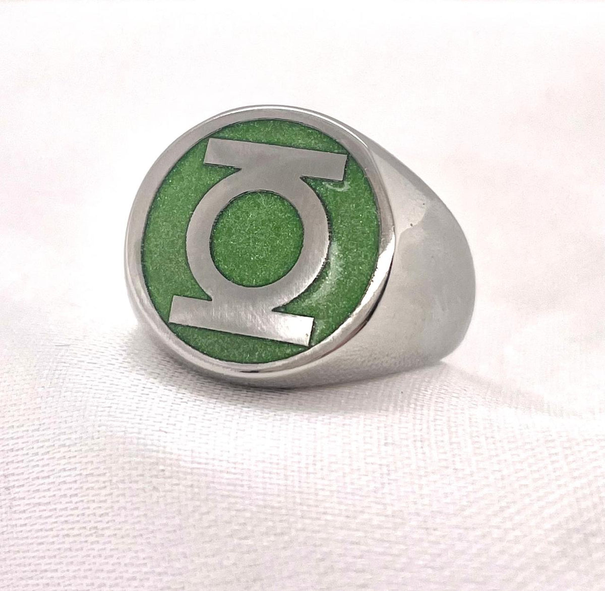 Green Lantern Symbol Stainless Steel Ring Green