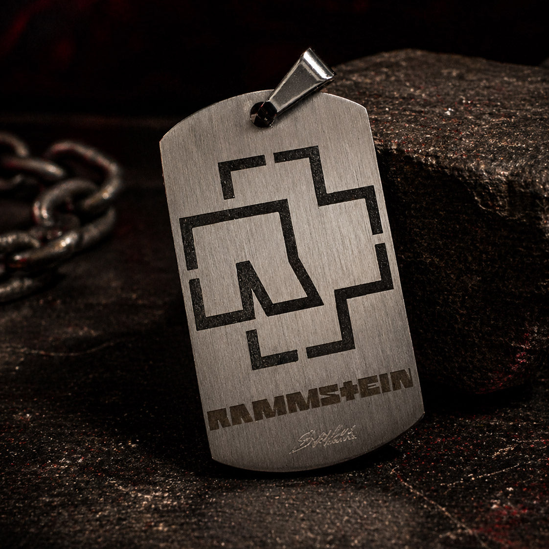 316L Stainless Steel RAMMSTEIN dog tag Necklace