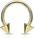Horse Shoe Titanium IP Over 316L Surgical Steel w/Cone