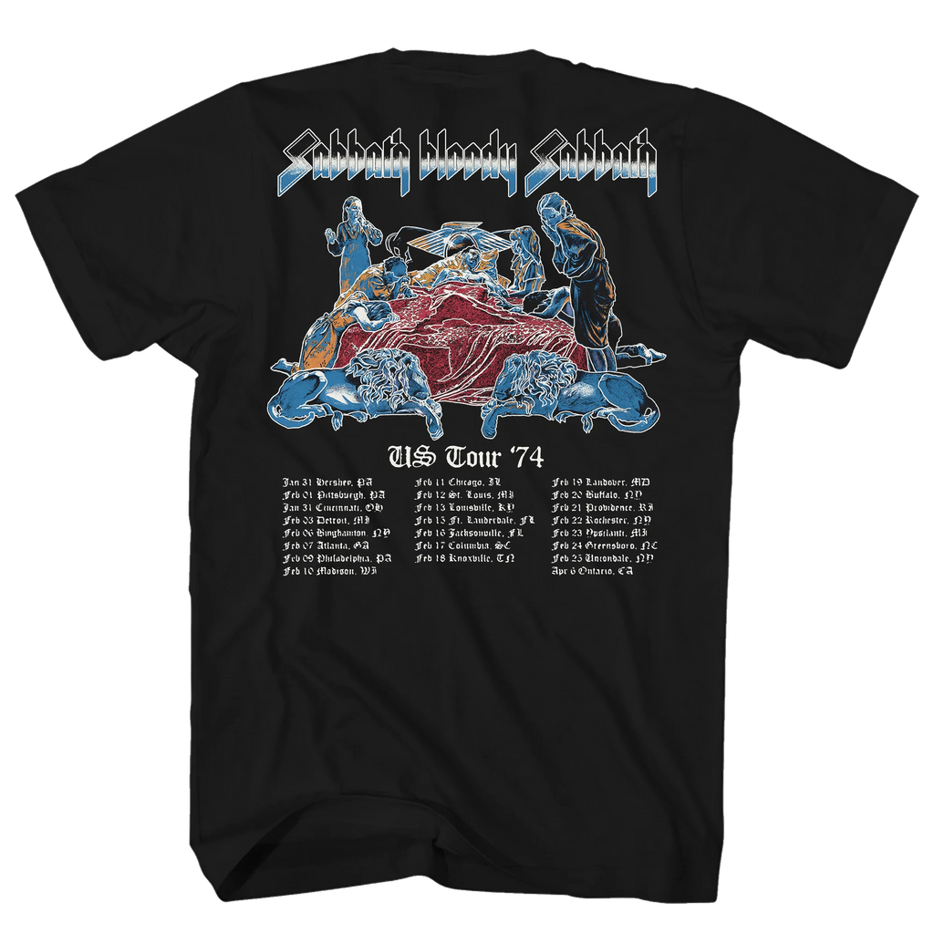 BLACK SABBATH BLOODY SABBATH US TOUR 74' FRT/BACK BLACK T-SHIRT