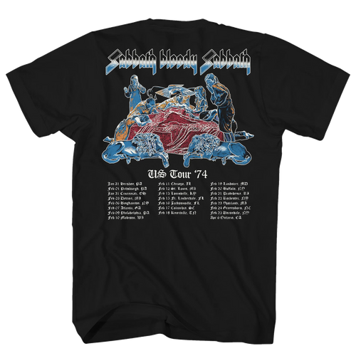 BLACK SABBATH BLOODY SABBATH US TOUR 74' FRT/BACK BLACK T-SHIRT