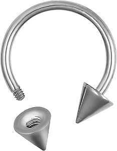 Horse Shoe Titanium IP Over 316L Surgical Steel w/Cone