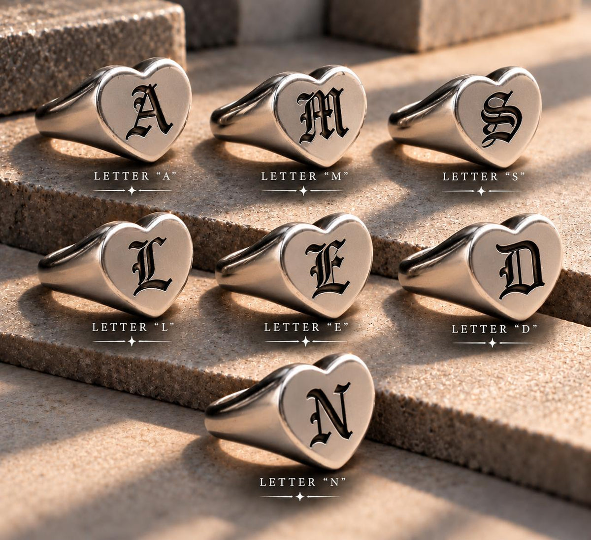 Custom Letter ring stainless steel