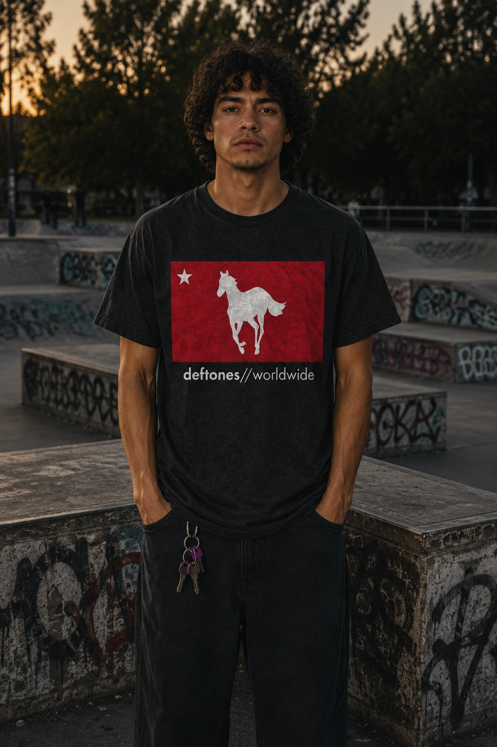 Deftones - Distressed White Pony mens tshirt