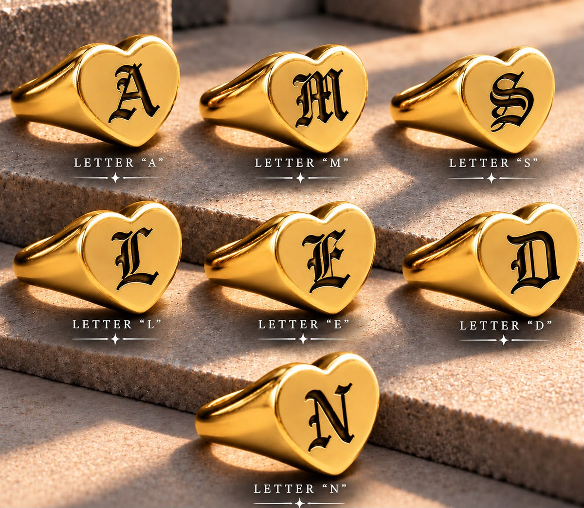 Custom Letter ring stainless steel