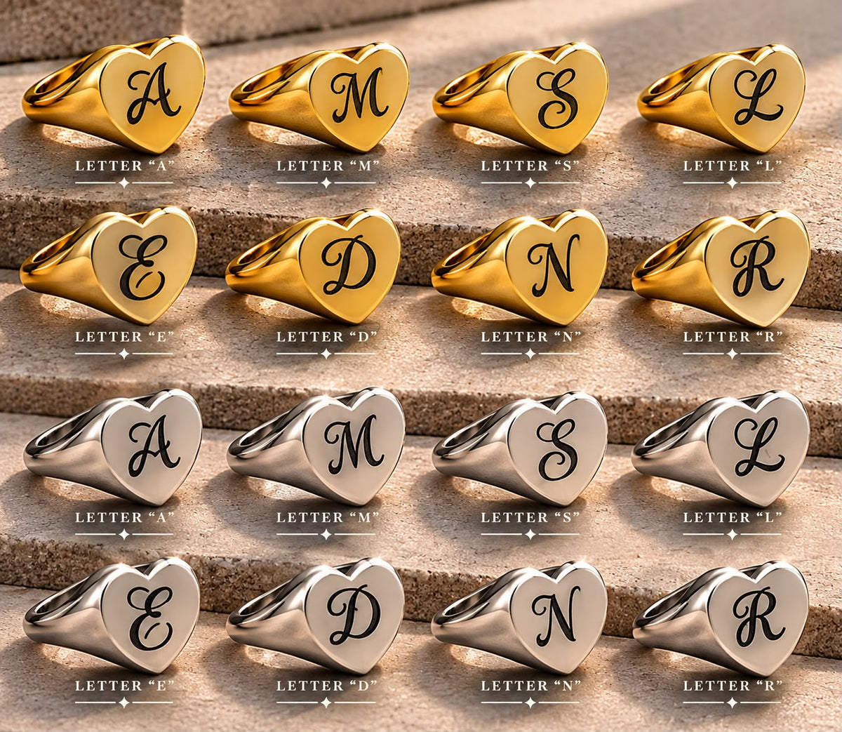 Custom Letter ring stainless steel