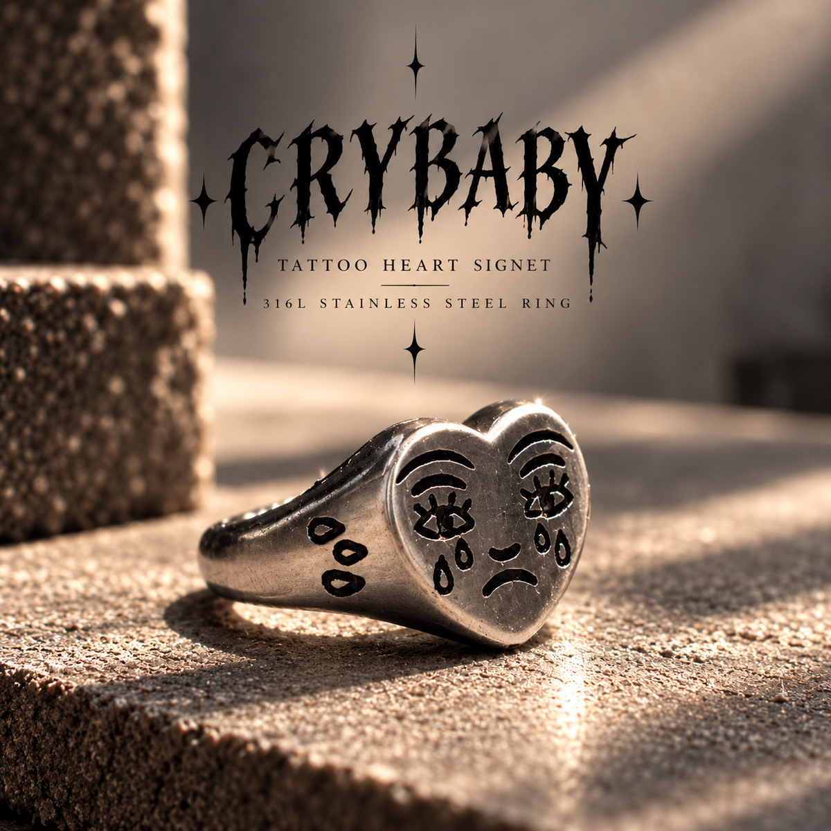 Cry Baby rings - Tatoo Heart collection-