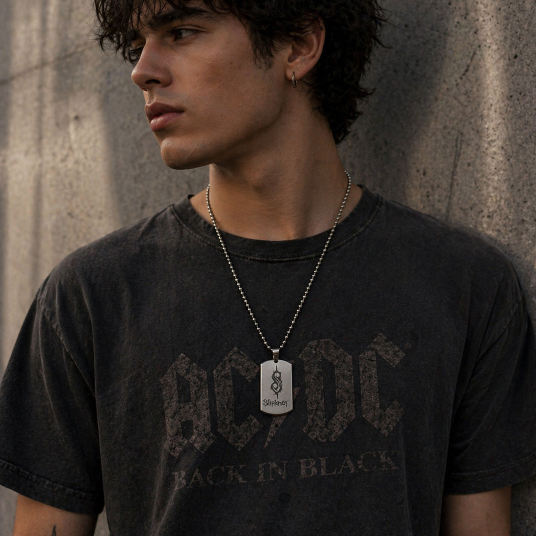 316L Stainless Steel Slipknot dog tag Necklace