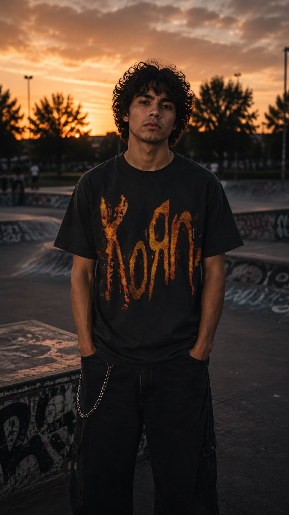 Korn - Flame logo mens tshirt