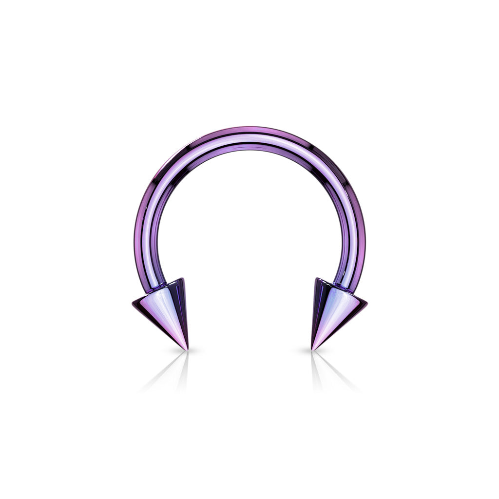 Horse Shoe Titanium IP Over 316L Surgical Steel w/Cone