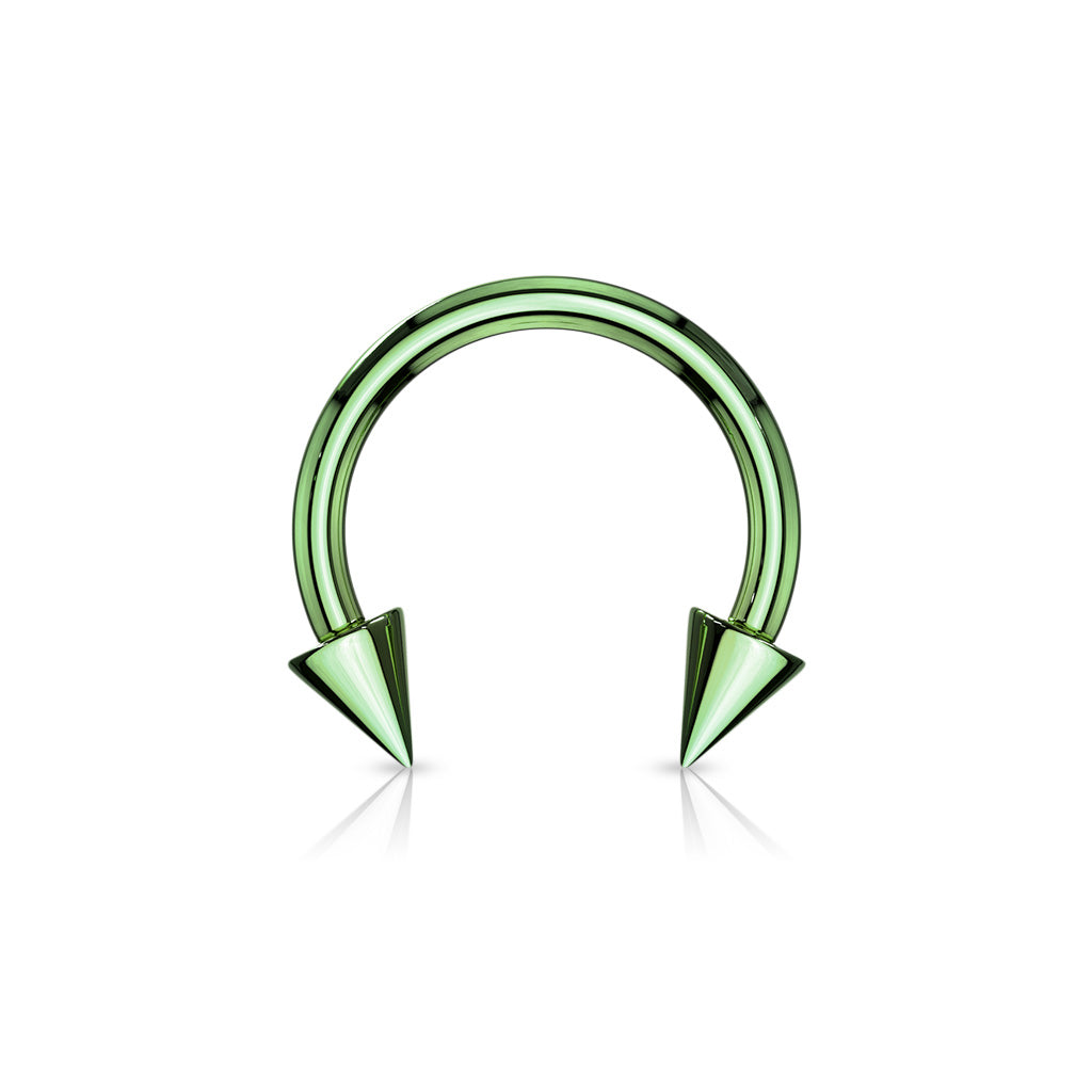 Horse Shoe Titanium IP Over 316L Surgical Steel w/Cone