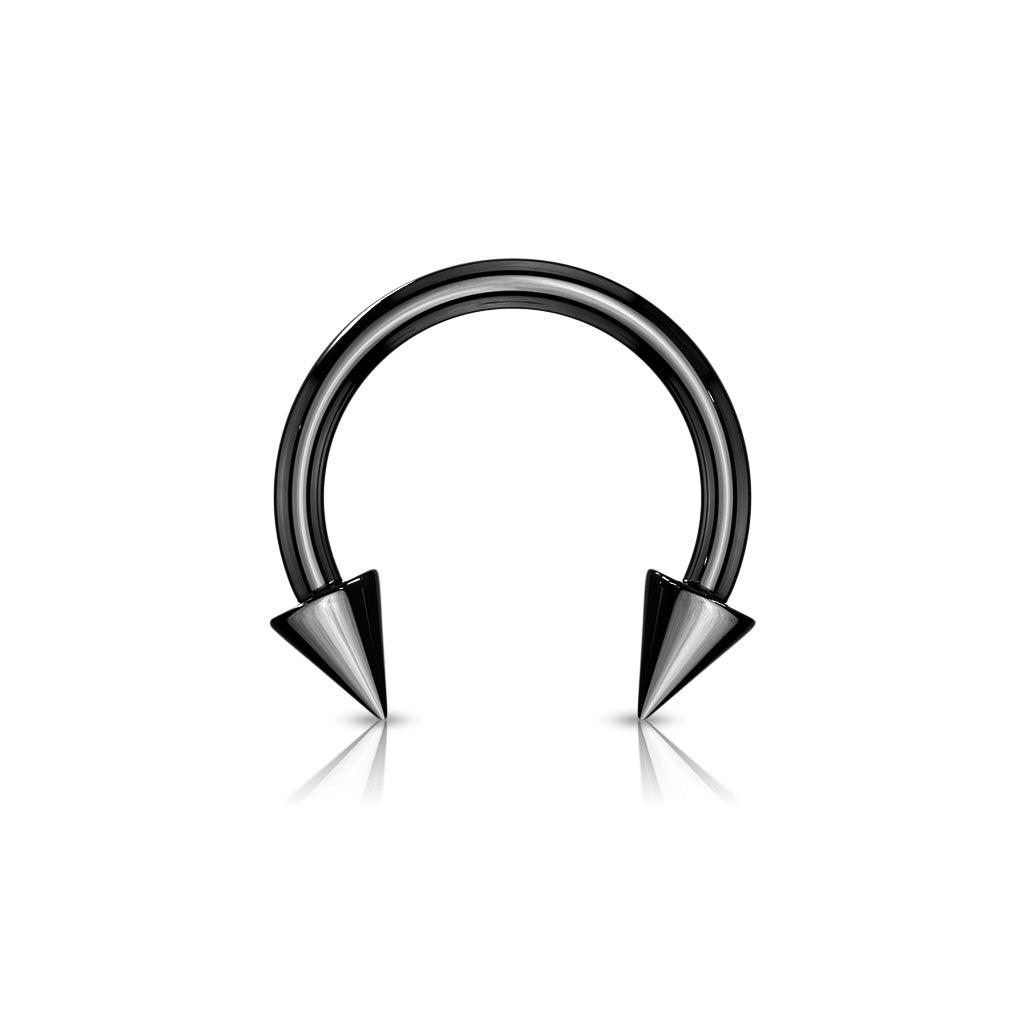 Horse Shoe Titanium IP Over 316L Surgical Steel w/Cone