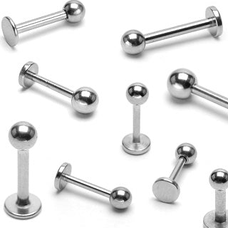 Gold Plated Over 316L Surgical Steel Labret Studs