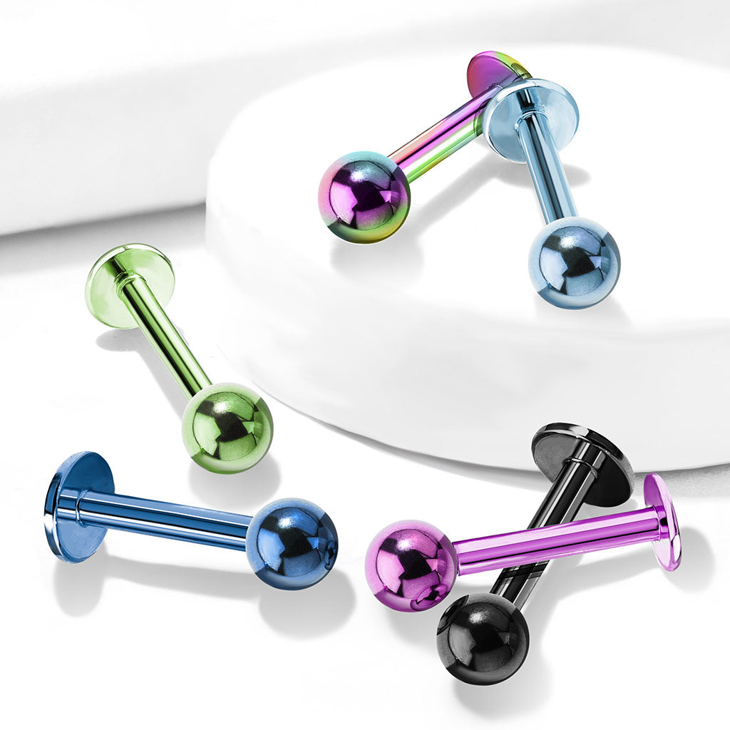 Gold Plated Over 316L Surgical Steel Labret Studs