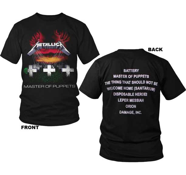 METALLICA - Master of puppets songlist mens tshirt