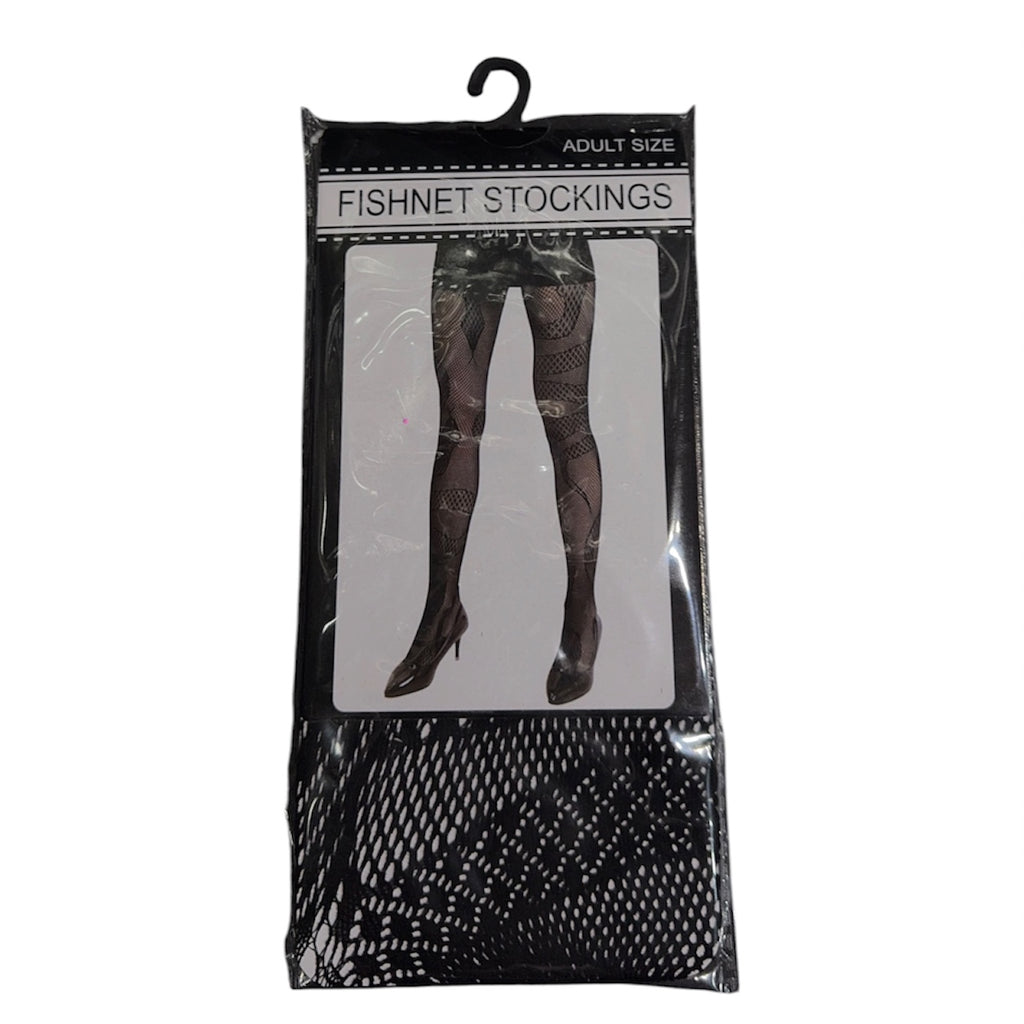 Black Geometric Pattern Fishnet Stockings