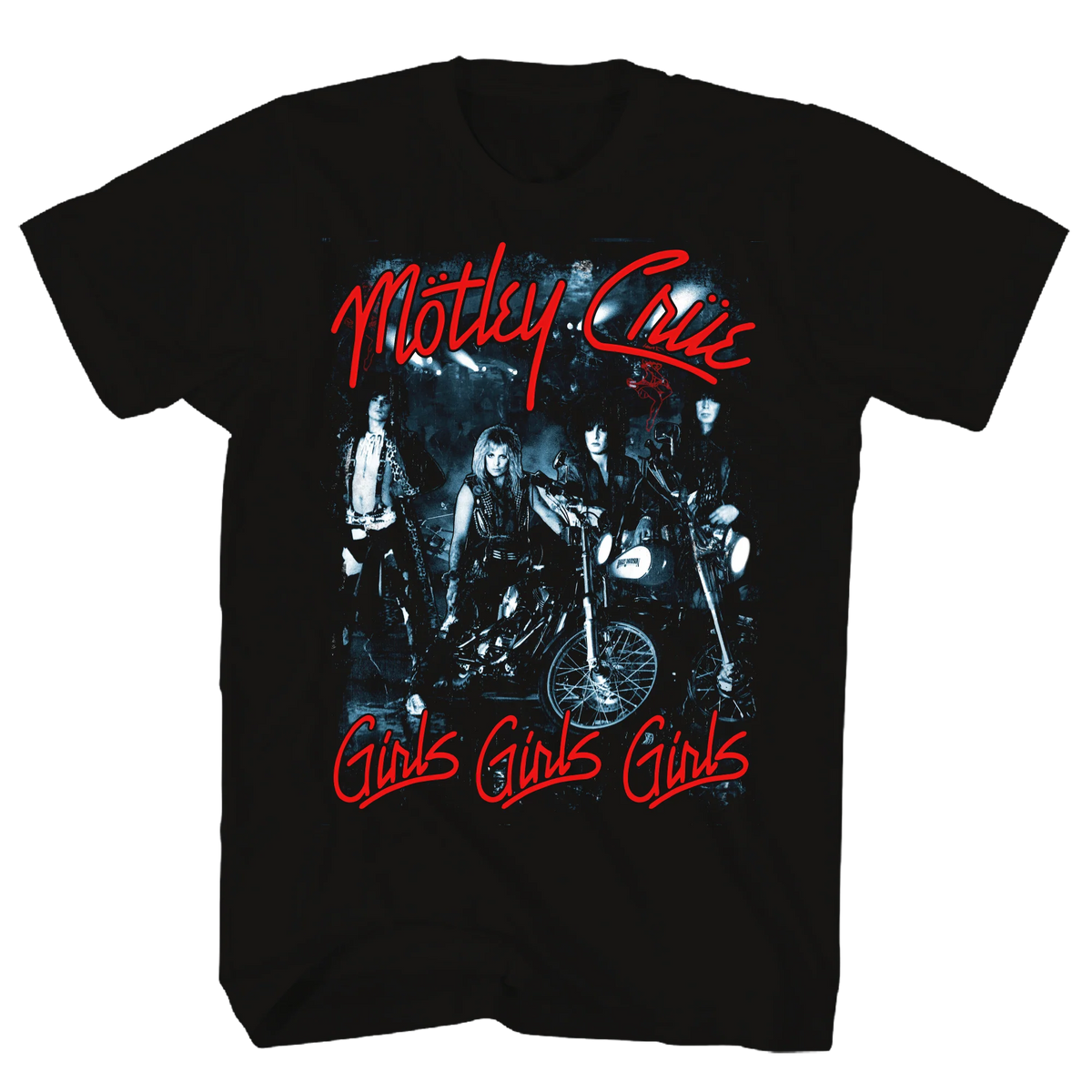 MOTLEY CRUE GIRLS,GIRLS,GIRLS BLACK T-SHIRT