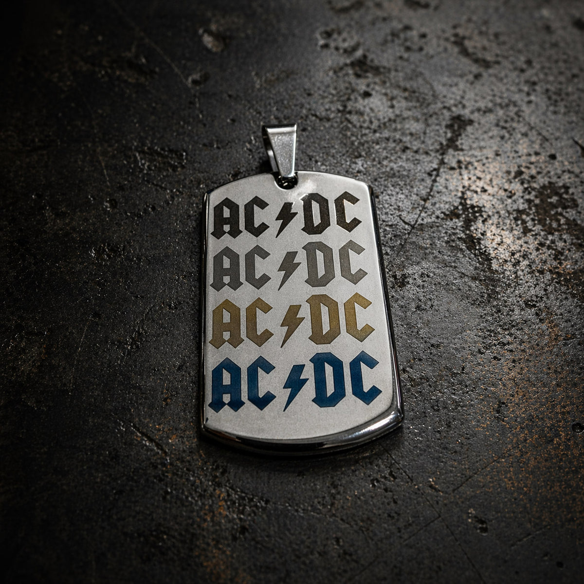 316L Stainless Steel AC/DC dog tag Necklace