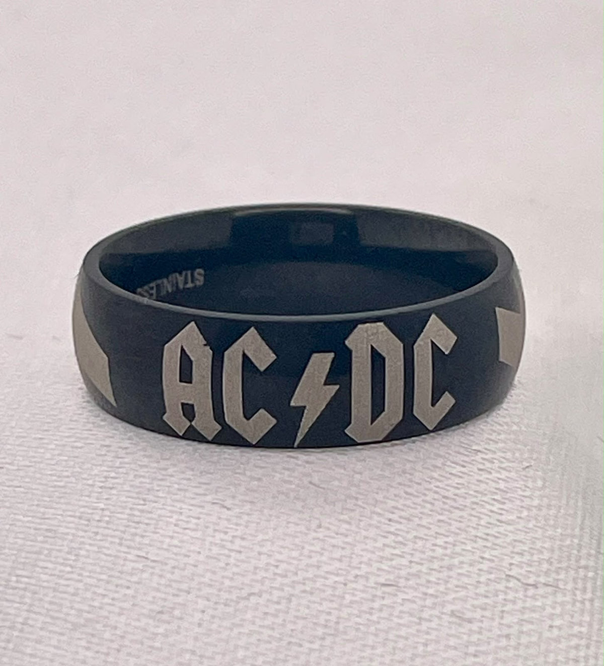 ACDC stainless steel ring