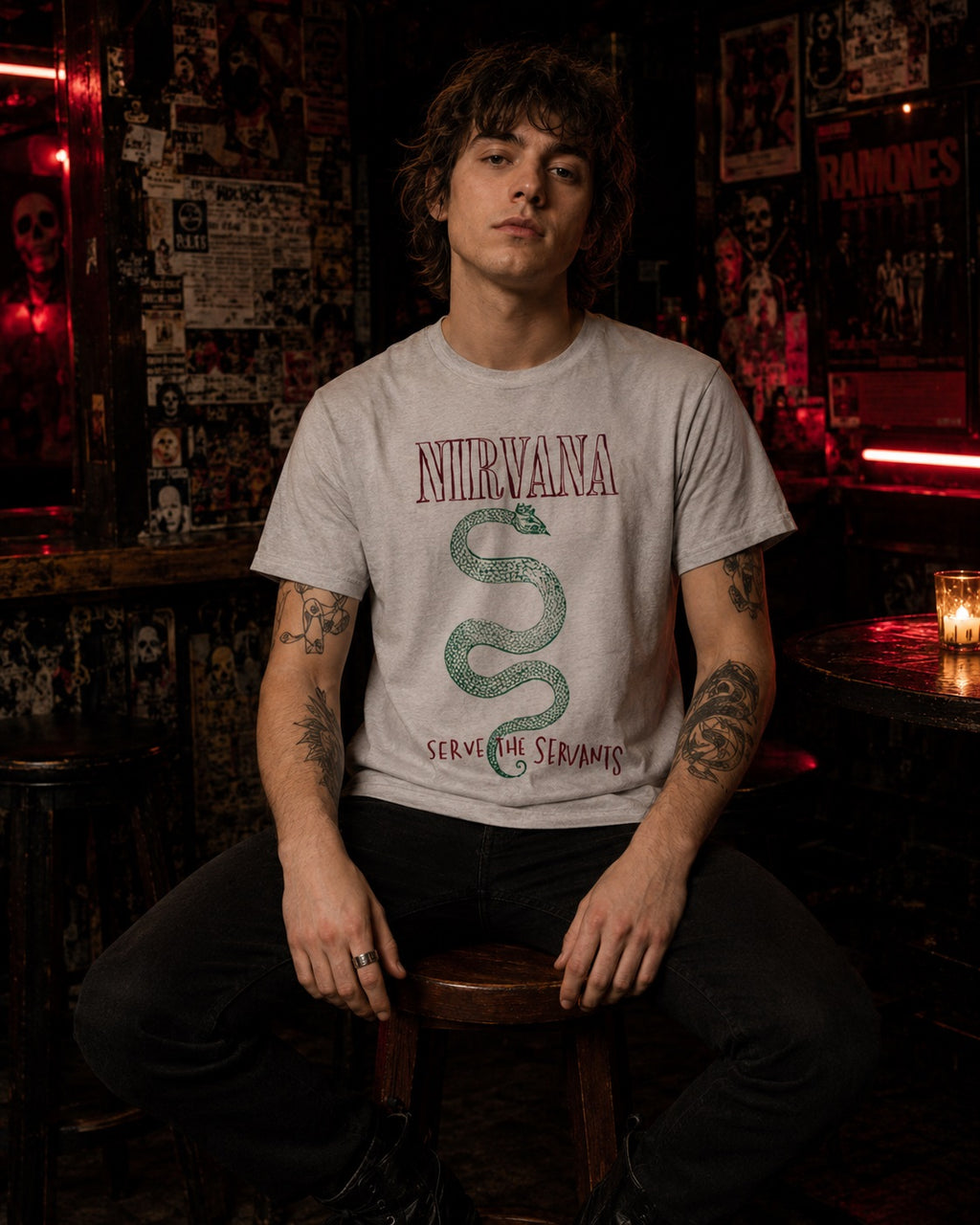 Nirvana - Serpent Silver mens tshirt
