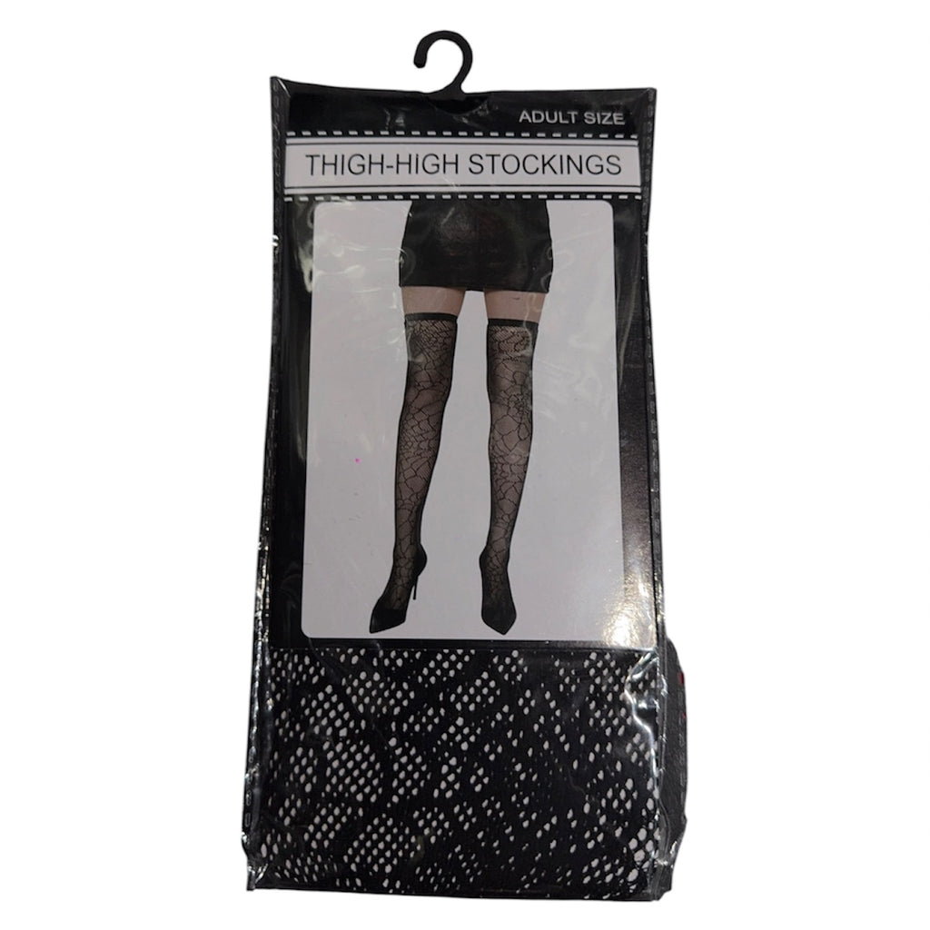 Black Spiderweb Fish net thigh-high  nylon tights
