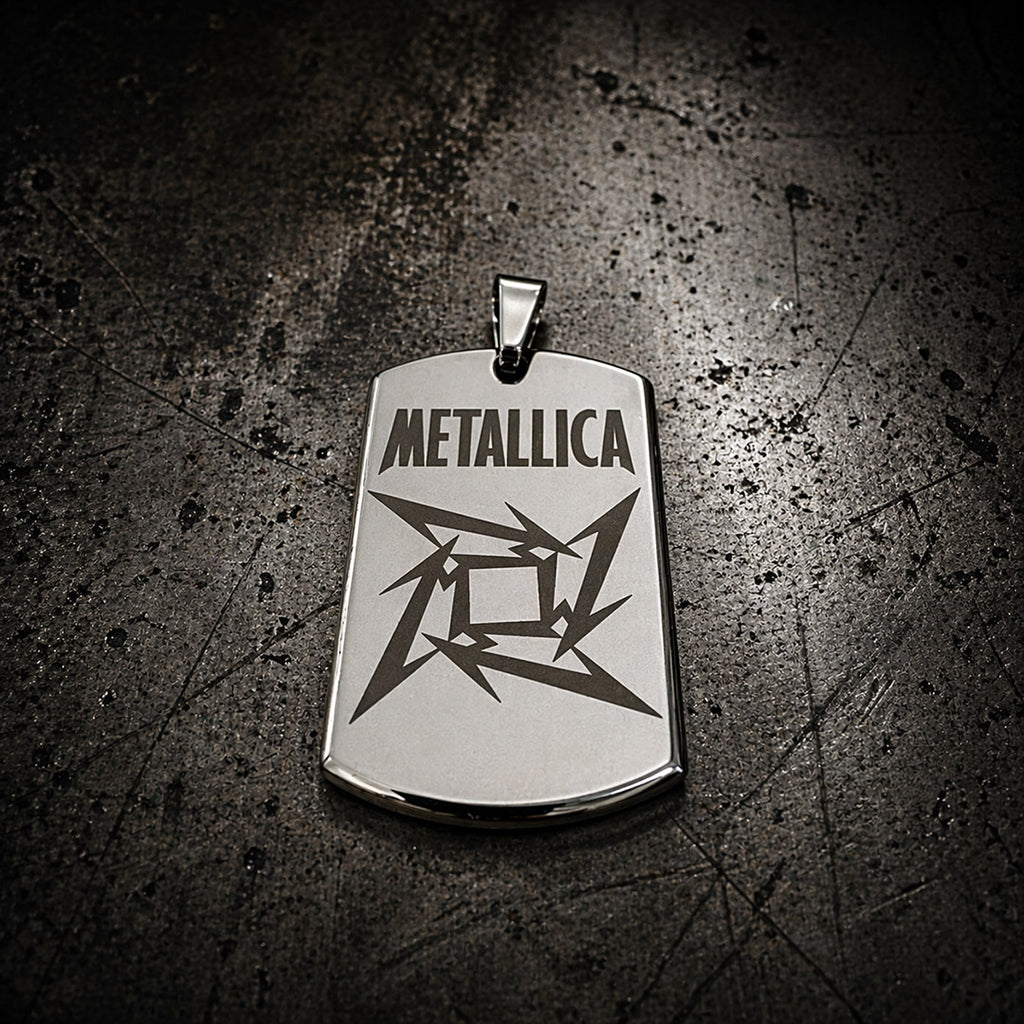 316L Stainless Steel Metallica dog tag Necklace