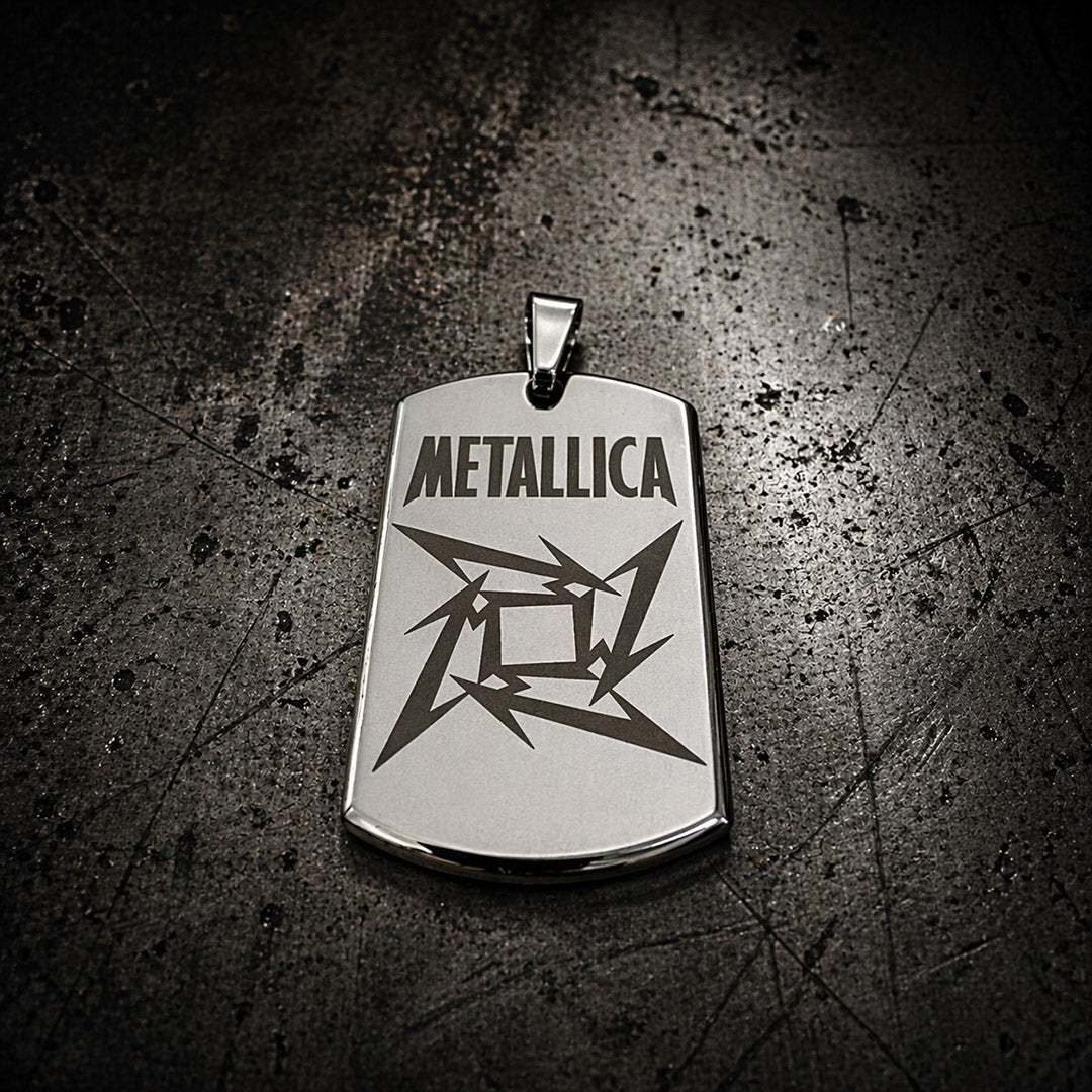 316L Stainless Steel Metallica dog tag Necklace