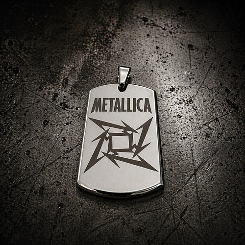 316L Stainless Steel Metallica dog tag Necklace
