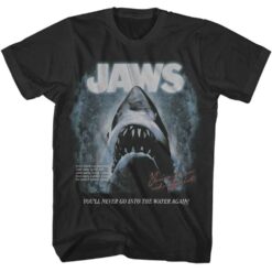 JAWS FADED BACKGROUND-SMOKE ADULT S/S TSHIRT